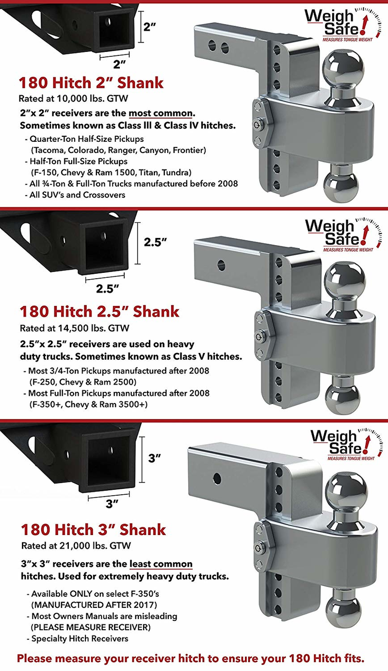 Load image into Gallery viewer, Weigh Safe CTB6-2 - Turnover Ball 6&quot; Drop Hitch with 2&quot; Shank - RACKTRENDZ
