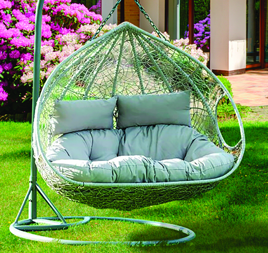 Willion CHAIR04D - Grey Hanging "Egg" Double Chair