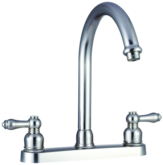Dura Faucet DF-PK340L-SN - Dura Non-Metallic Hi-Rise RV Kitchen Faucet - Brushed Satin Nickel - RACKTRENDZ