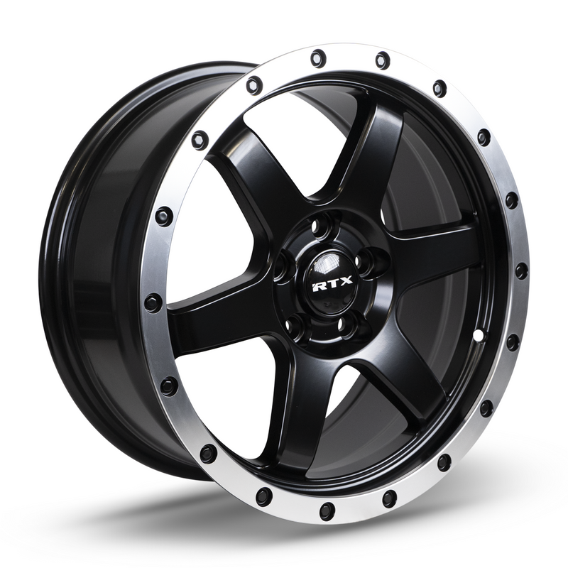 Load image into Gallery viewer, RTX® (RTX) • 083014 • Dakar • Satin Black Machined Edge Lip • 17x8 5x114.3 ET35 CB73.1
