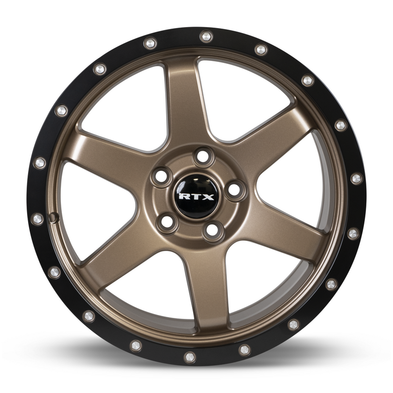 Load image into Gallery viewer, RTX® (RTX) • 083015 • Dakar • Satin Bronze Black Edge Lip • 17x8 5x114.3 ET35 CB73.1
