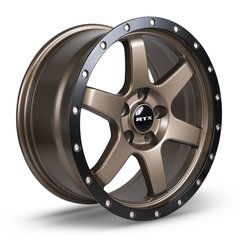 Load image into Gallery viewer, RTX® (RTX) • 083015 • Dakar • Satin Bronze Black Edge Lip • 17x8 5x114.3 ET35 CB73.1
