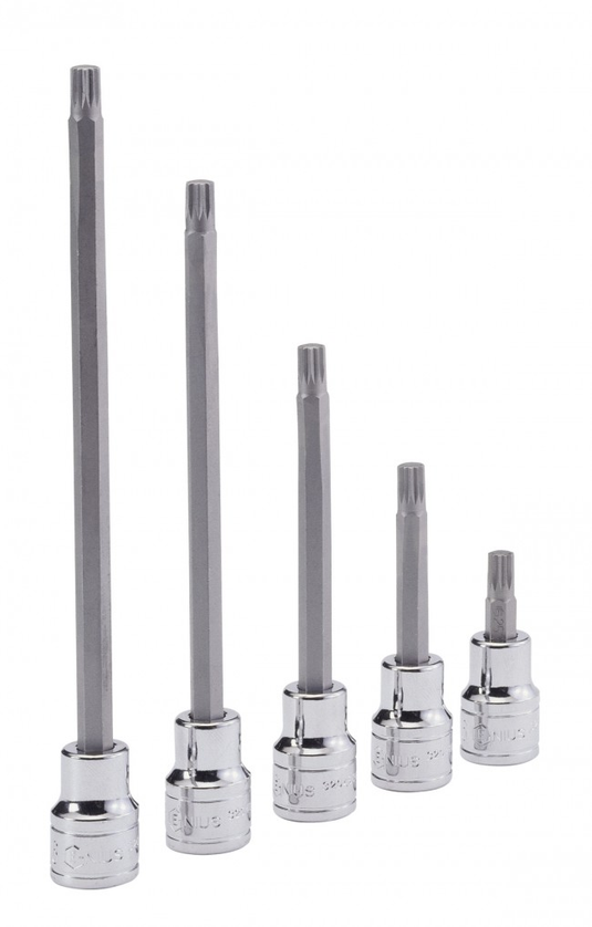 Genius Tools 344+8114 - 3/8" Drive M14 Triple Square Bit Socket, 50mm