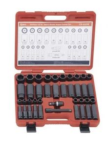 Genius Tools CD-440M - 1/2" Drive Metric Master Impact Socket Set - 40 Pieces