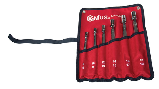 6PC METRIC DOUBLE FLEXIBLE SOCKET WRENCH SET