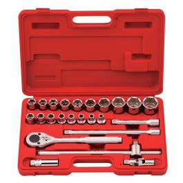 24PC 1/2" Dr. SAE Hand Socket Set