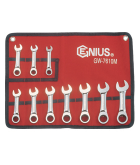 10PC METRIC STUBBY COMBINATION GEAR WRENCH SET