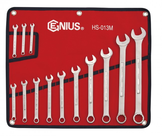 Genius Tools HS-013M - Jeu de clés mixtes métriques (finition mate) (13 pièces)
