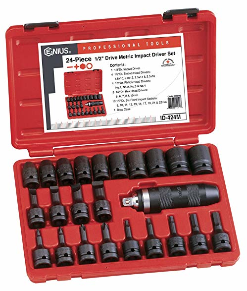 24PC 3/8" DR. METRIC IMPACT DRIVER SET