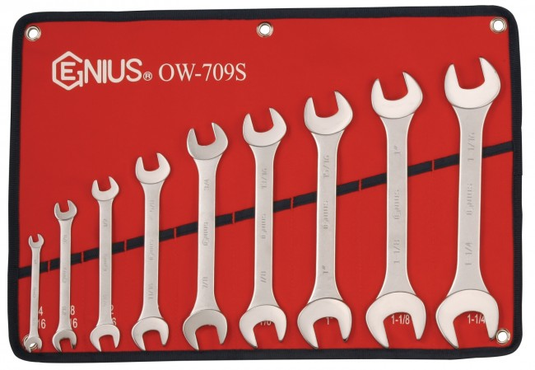Genius Tools OW-709S - SAE Open End Wrench Set (9 pcs)