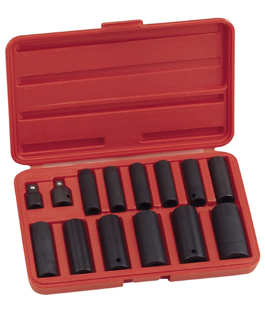 15PC DEEP IMPACT SKT 1/2"&3/8D