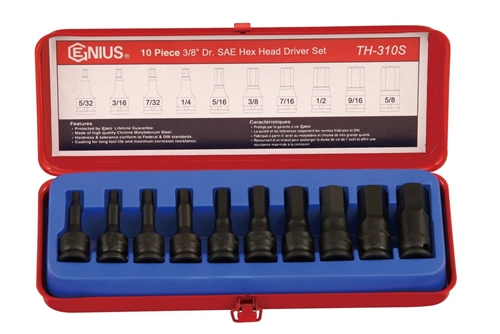 10 têtes hexagonales 3/8DR.