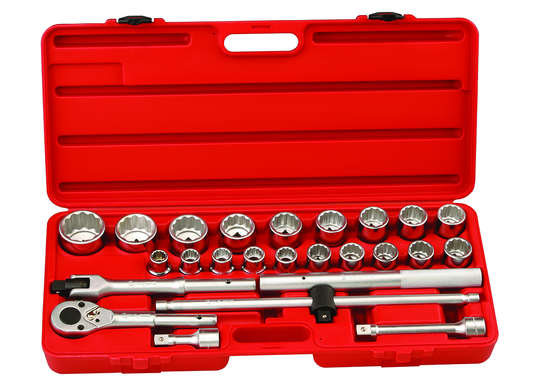 Genius TW-625M - Hand Socket & Bit Set 25 Pcs 19 to 55 mm Metric