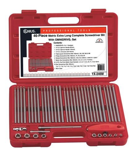 46PC Metric Long Screwdriver Bits w/ OMNIDRIVE? Set