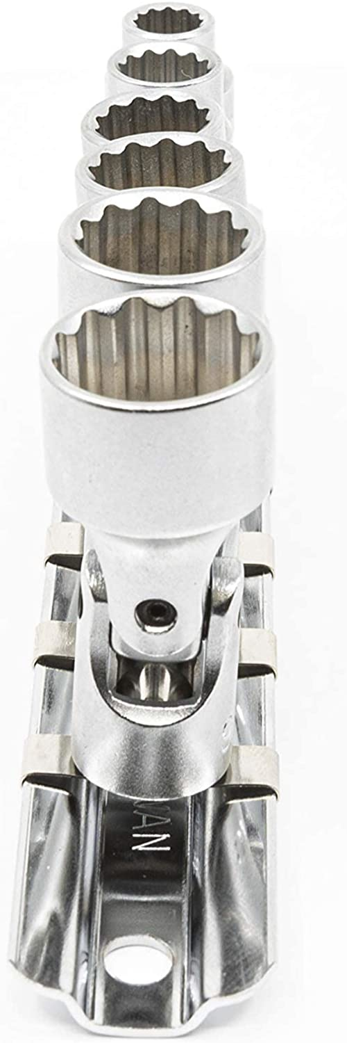 Genius US-206S - Jeu de douilles universelles SAE à prise 1/4" - 6 pièces