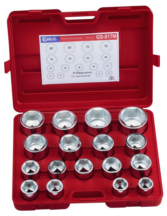 17PCS 1" MET. HAND SOCKET SET