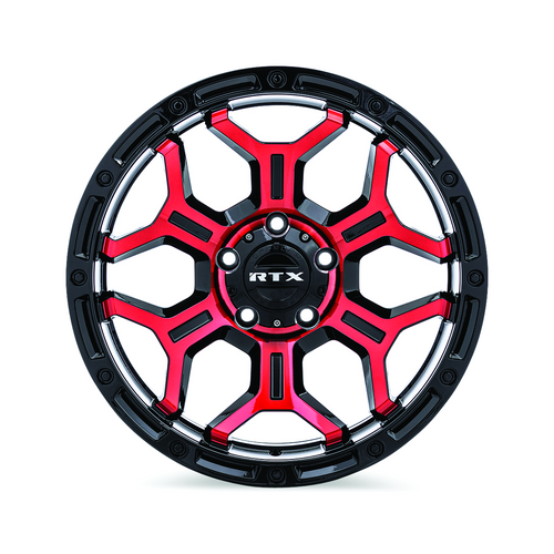 RTX® (Offroad) • 083105 • Goliath • Rayons rouges usinés noir brillant • 18x9 6x135 ET0 CB87.1