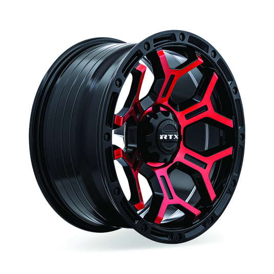 RTX® (Offroad) • 083105 • Goliath • Rayons rouges usinés noir brillant • 18x9 6x135 ET0 CB87.1