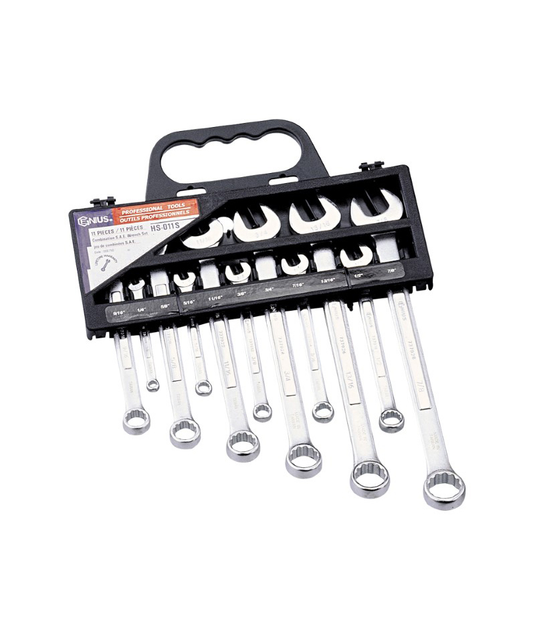 Genius HS-011S - Jeu de 11 clés mixtes SAE