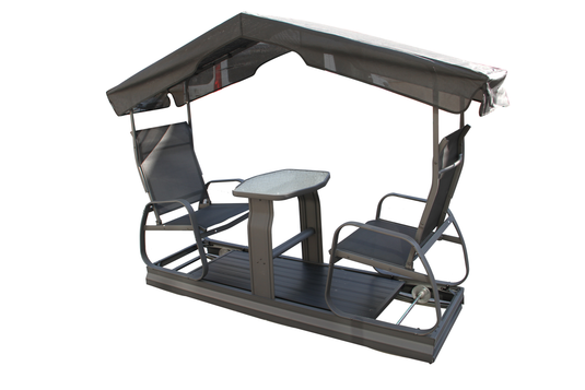 MOSS IGUANA-SN23-00F2 - Swing 2 places in textilen / Aluminum Structure and steel Black