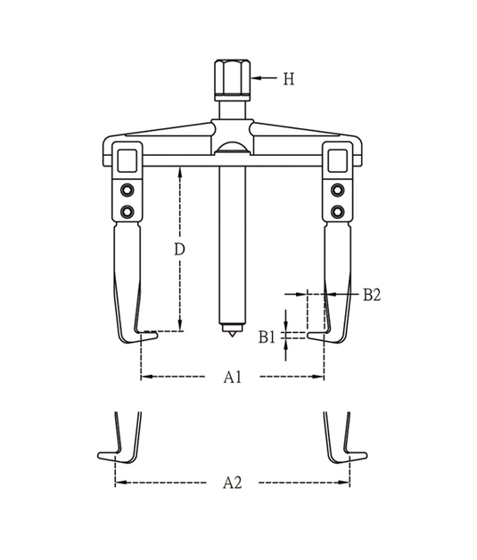 TWO ARM GEAR PULLER 120MM