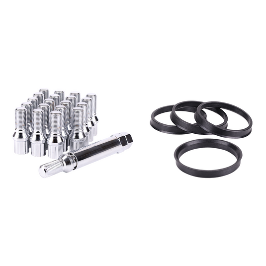 RTX® • KIT-352 • Complete Wheel Kits • Spline Drive Lug Bolts | Hub Rings | Key • 20 Bolts • Chrome • Conical • 12M X 1.5
