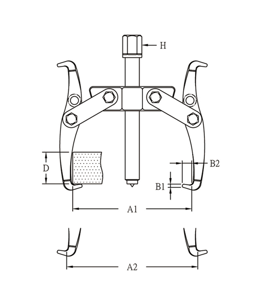Genius KJ-3152 - 6″ Three-Jaw Gear Puller
