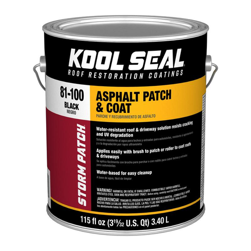 Kool Seal KS0081100-16 - UV & Weather Resistant Black Patch & Coat, 1-Gallon - RACKTRENDZ