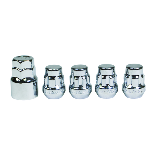 RTX L0407 - (4) LOCK SET CLOSED BULGE ACORN 12X1.5 Chrome