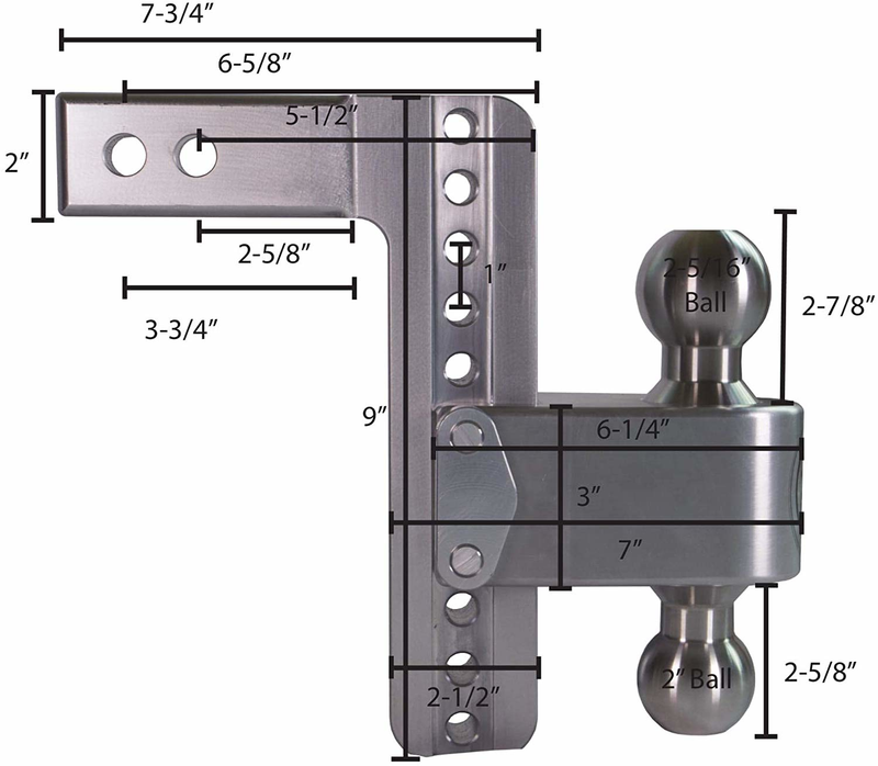 Load image into Gallery viewer, Weigh Safe LTB8-2 - Turnover Ball 8&quot; Drop Hitch with 2&quot; Shank - RACKTRENDZ
