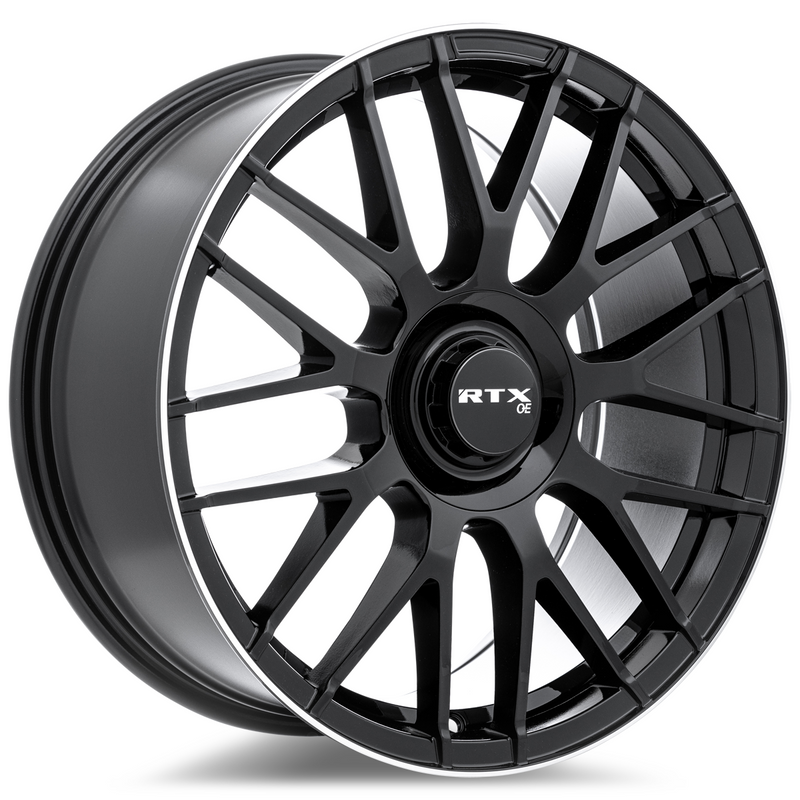 Load image into Gallery viewer, RTX® (OE) • 083184 • MB-01 • Gloss Black with Machined Lip • 19x8.5 5x112 ET38 CB66.6
