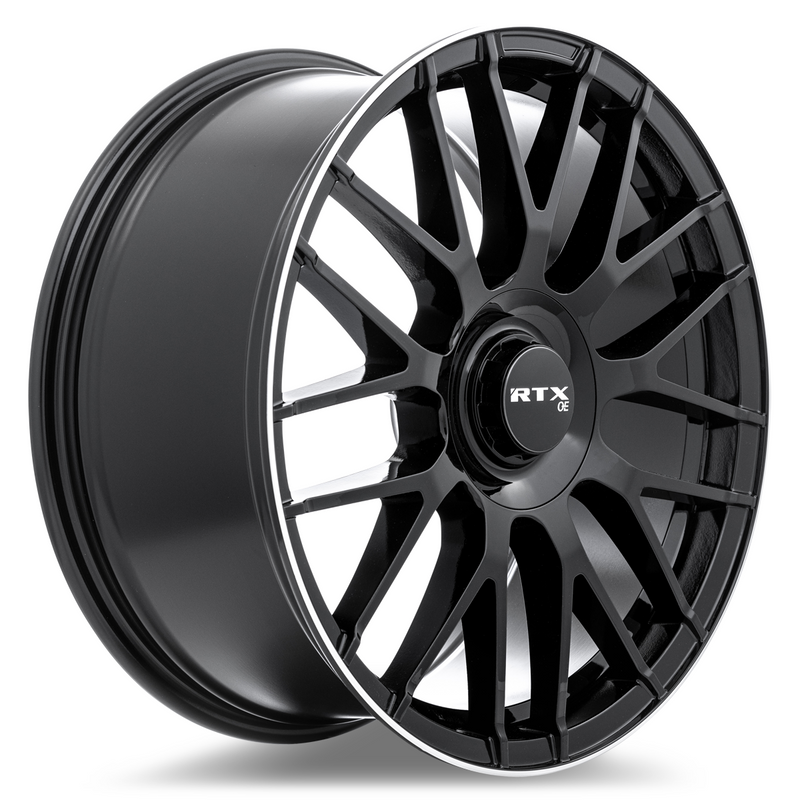 Load image into Gallery viewer, RTX® (OE) • 083184 • MB-01 • Gloss Black with Machined Lip • 19x8.5 5x112 ET38 CB66.6
