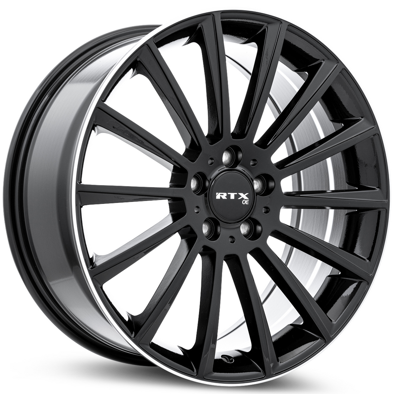 Load image into Gallery viewer, RTX® (OE) • 083249 • MB-02 • Gloss Black with Machined Lip • 20x8.5 5x112 ET38 CB66.6
