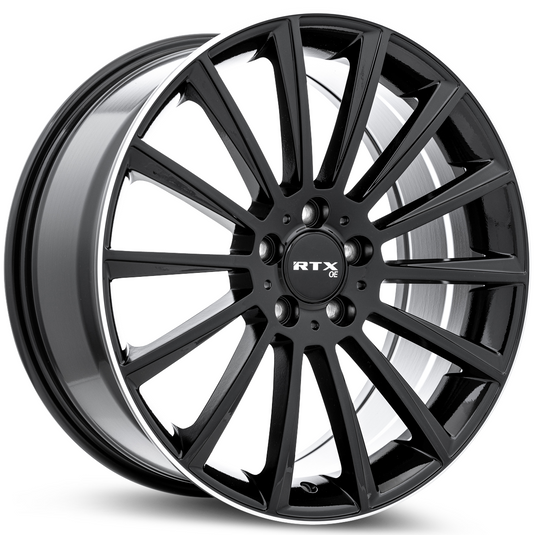 RTX® (OE) • 083249 • MB-02 • Gloss Black with Machined Lip • 20x8.5 5x112 ET38 CB66.6