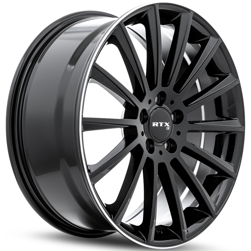 Load image into Gallery viewer, RTX® (OE) • 083249 • MB-02 • Gloss Black with Machined Lip • 20x8.5 5x112 ET38 CB66.6
