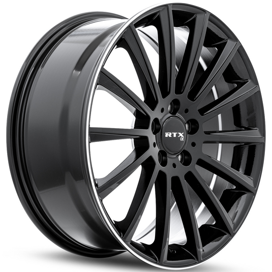 RTX® (OE) • 083248 • MB-02 • Gloss Black with Machined Lip • 19x8 5x112 ET38 CB66.6