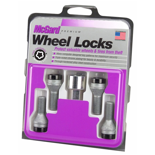 McGard 27361 - (4) Black Bolts Cone Seat Locks Set 12x1.25 54mm Hex19mm Hex - RACKTRENDZ