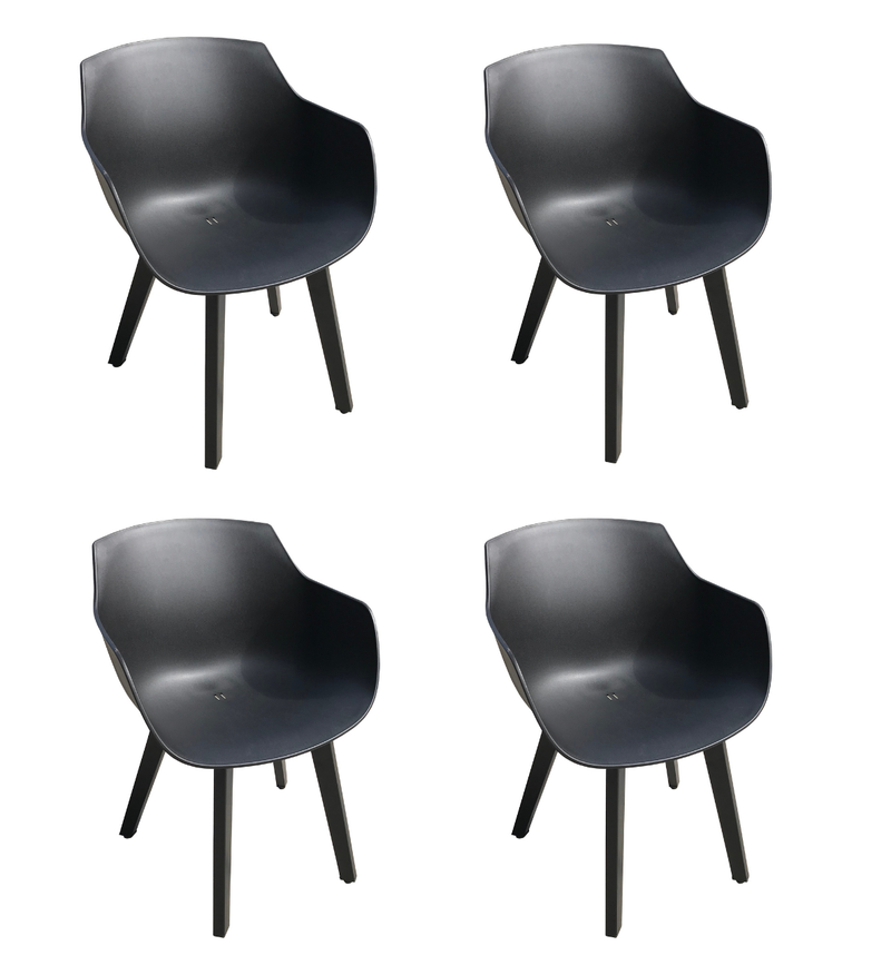 Load image into Gallery viewer, Moss MOSS-0001N - Maroma Collection, Black plastic molded armchair with aluminum structure 22.4&quot; x 21.7&quot; x H 31.1&quot; - RACKTRENDZ
