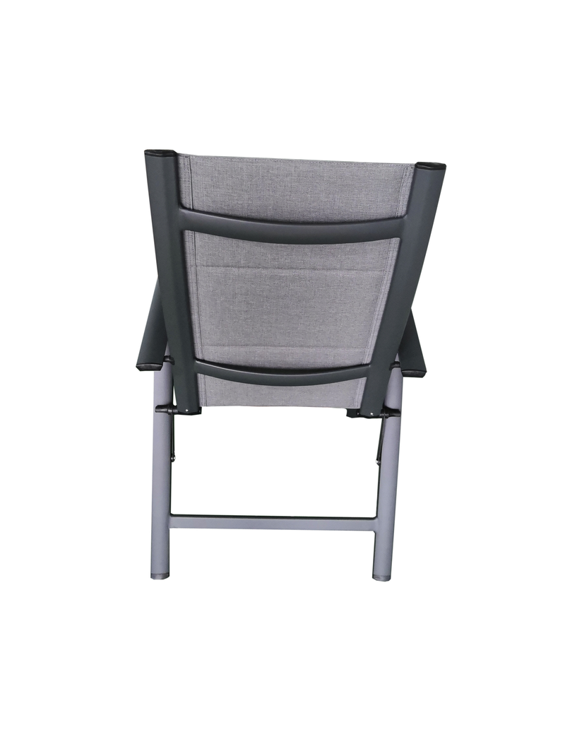 Chargez l&#39;image dans la visionneuse de la galerie, MOSS MOSS-0438GM - Akumal Collection, charcoal matte aluminum reclining chair with grey mix quick dry padded textilene 24 5/8&quot; x 17 1/2&quot; H 42 1/2&quot; - RACKTRENDZ
