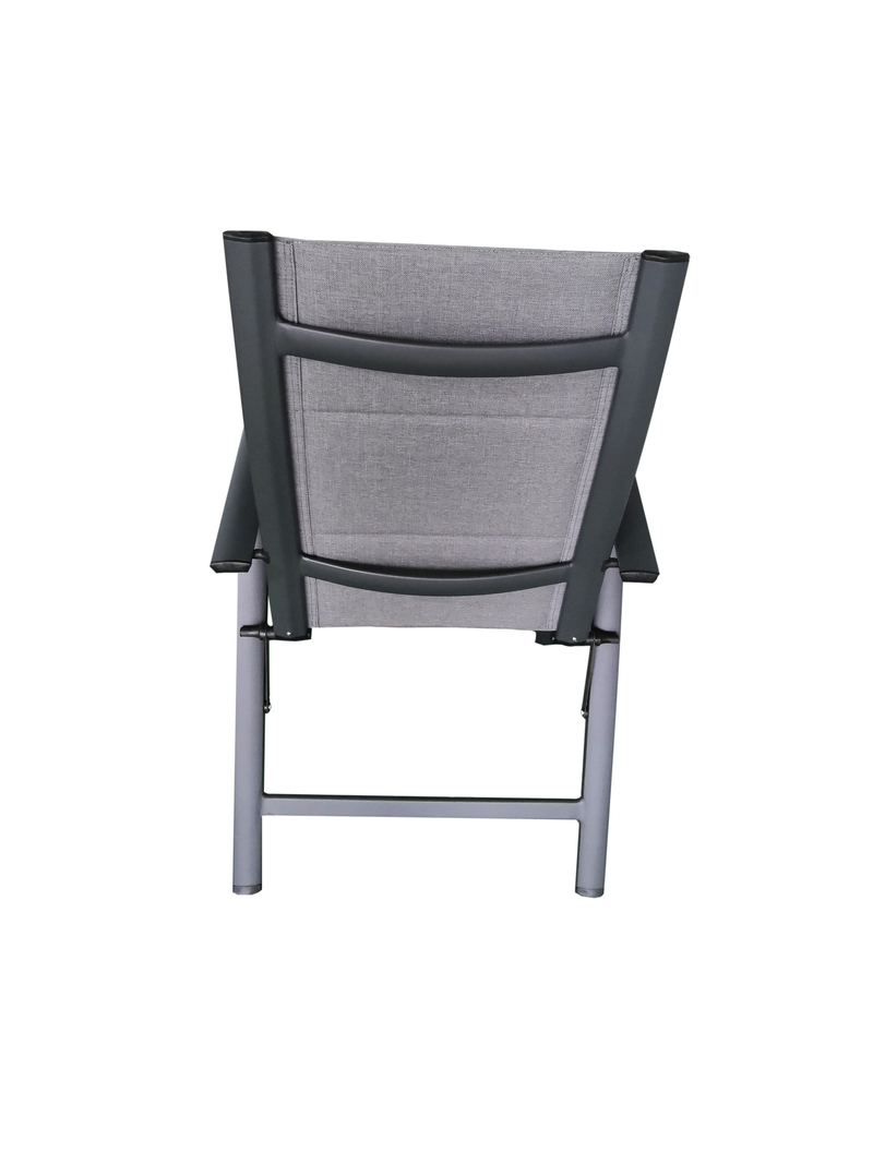 Load image into Gallery viewer, MOSS MOSS-0438GM - Akumal Collection, charcoal matte aluminum reclining chair with grey mix quick dry padded textilene 24 5/8&quot; x 17 1/2&quot; H 42 1/2&quot; - RACKTRENDZ
