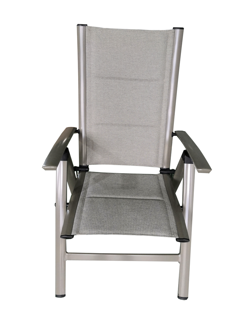 Load image into Gallery viewer, MOSS MOSS-0438TMA - Akumal Collection, Taupe matte aluminum reclining chair with taupe mix quick dry padded textilene 24 5/8&quot; x 17 1/2&quot; H 42 1/2&quot; - RACKTRENDZ
