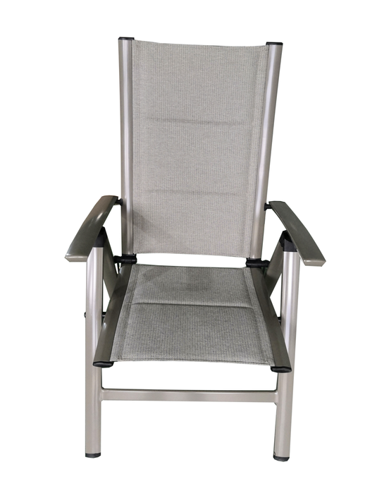 MOSS MOSS-0438TMA - Akumal Collection, Taupe matte aluminum reclining chair with taupe mix quick dry padded textilene 24 5/8