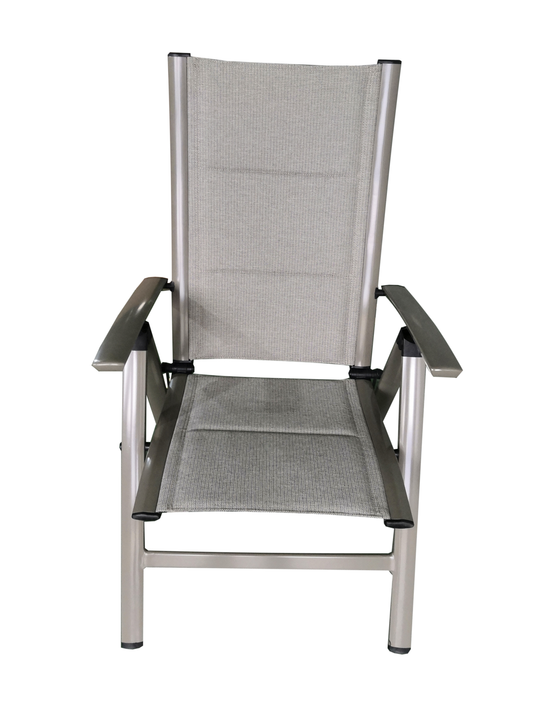 MOSS MOSS-0438TMA - Akumal Collection, Taupe matte aluminum reclining chair with taupe mix quick dry padded textilene 24 5/8" x 17 1/2" H 42 1/2" - RACKTRENDZ