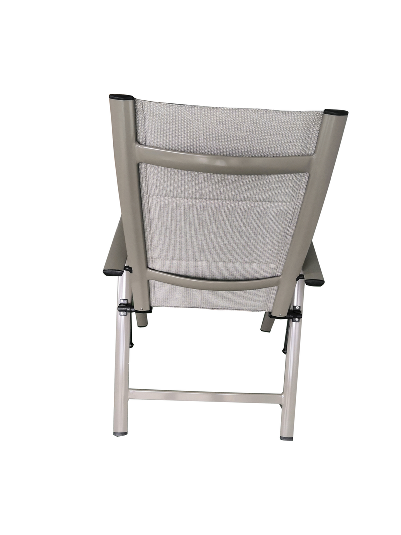 Load image into Gallery viewer, MOSS MOSS-0438TMA - Akumal Collection, Taupe matte aluminum reclining chair with taupe mix quick dry padded textilene 24 5/8&quot; x 17 1/2&quot; H 42 1/2&quot; - RACKTRENDZ
