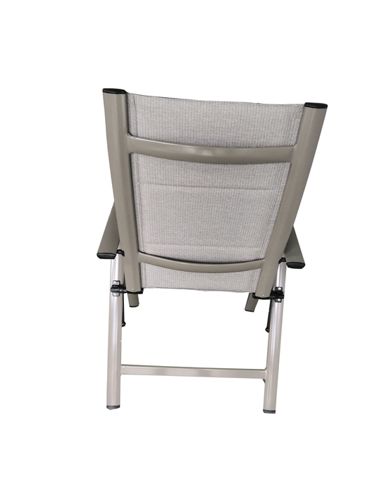 MOSS MOSS-0438TMA - Akumal Collection, Taupe matte aluminum reclining chair with taupe mix quick dry padded textilene 24 5/8" x 17 1/2" H 42 1/2" - RACKTRENDZ