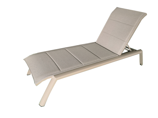 MOSS MOSS-0445TMRP - Taupe aluminum reclining lounge chair, Taupe cushioned textilene - RACKTRENDZ