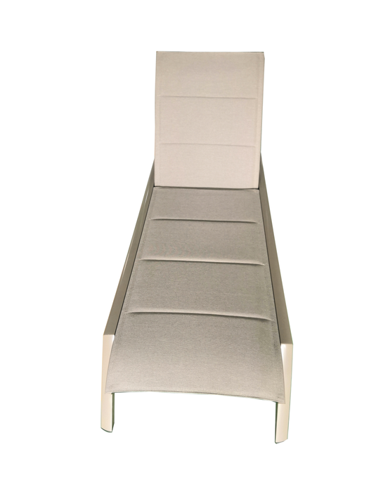 MOSS MOSS-0445TMRP - Taupe aluminum reclining lounge chair, Taupe cushioned textilene - RACKTRENDZ