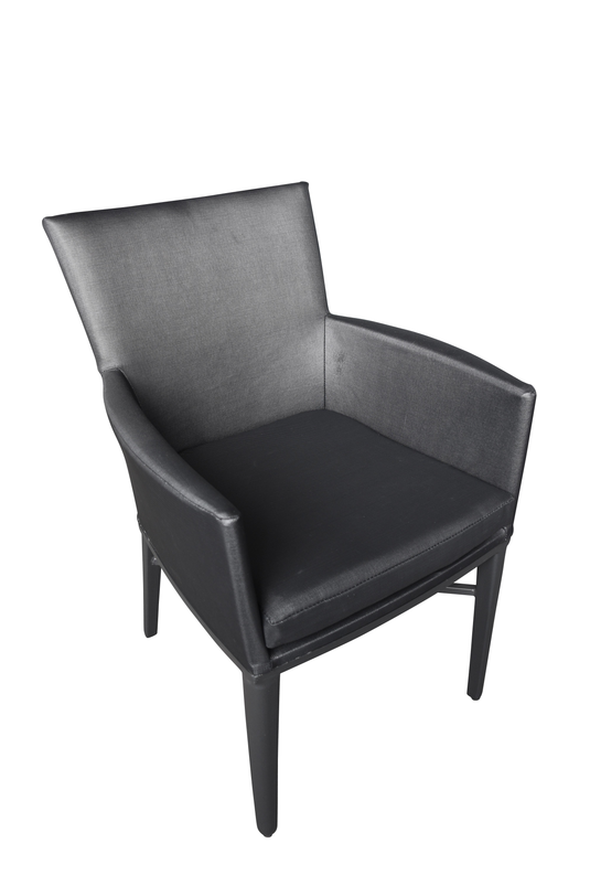 MOSS MOSS-0818NN - Black textilene/olefin armchair, black aluminum cushion (PACK OF 2) - RACKTRENDZ