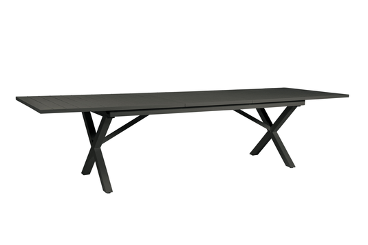 MOSS MOSS-0823 - Table extensible en aluminium noir + pieds croisés