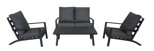 MOSS MOSS-0834NC - Key West Collection, 4 pcs black deep seating sofa set with comfortable inclined seats with 5
